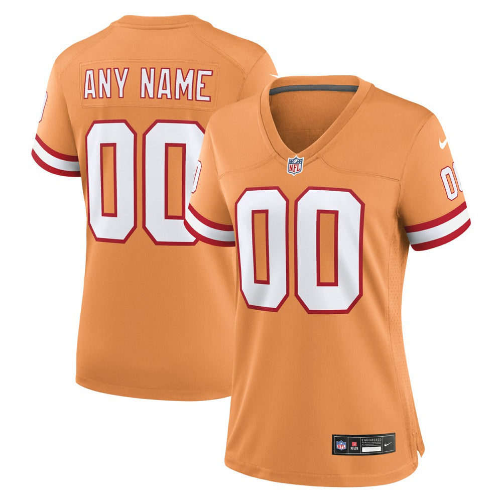 Tampa Bay Buccaneers Women's Custom Throwback Game Jersey - Orange - Nike