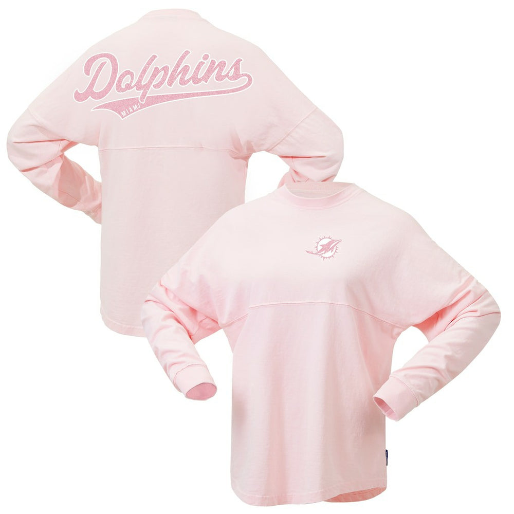 Miami Dolphins Women's Millennial Spirit Jersey T-Shirt - Pink - Fanatics