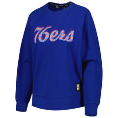 Philadelphia 76ers DKNY Sport Women's Regina Raglan Pullover Sweatshirt Royal