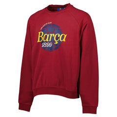 Barcelona Foundation Oversized Raglan Pullover Sweatshirt Burgundy