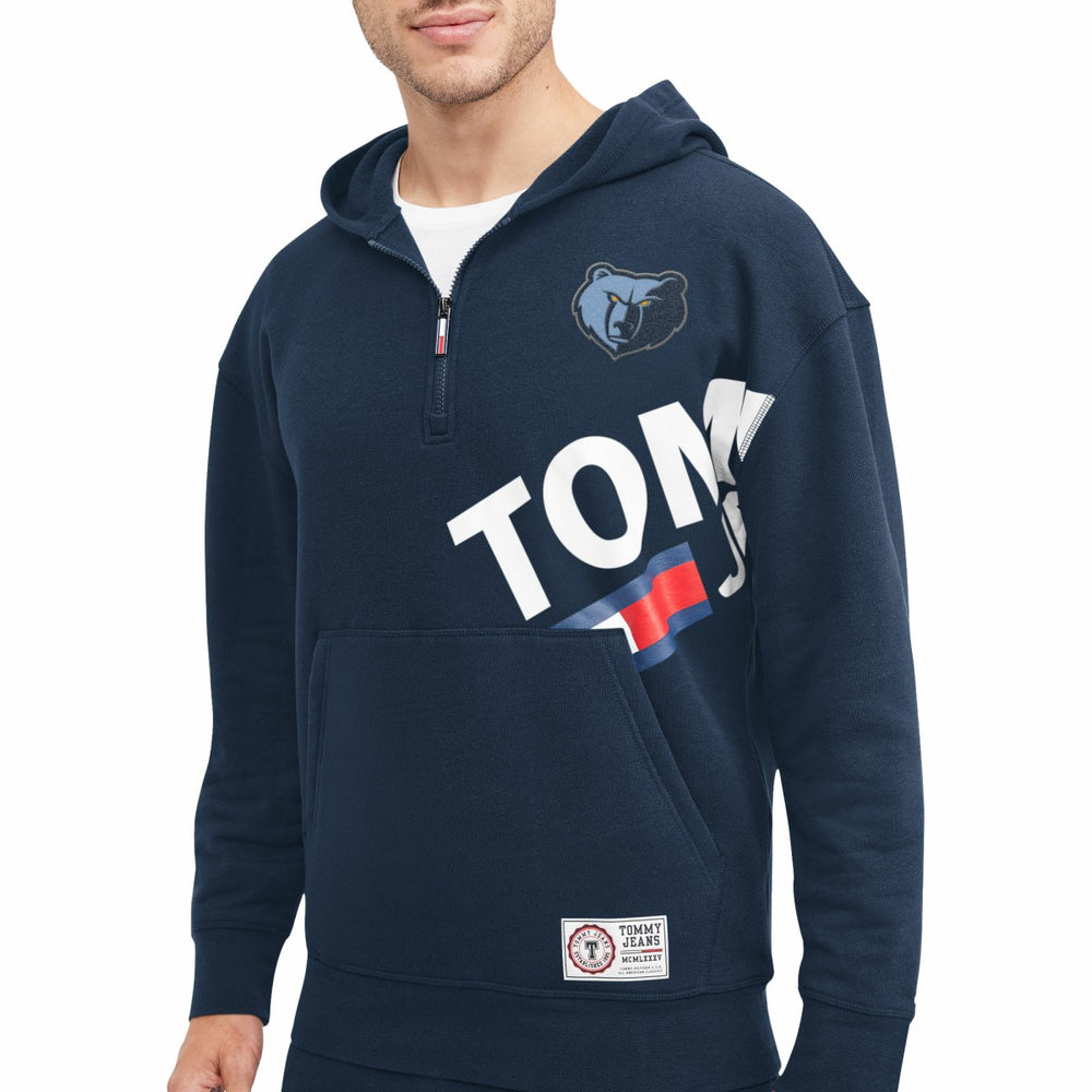 Memphis Grizzlies Tommy Jeans Bernard Half-Zip Hoodie Navy