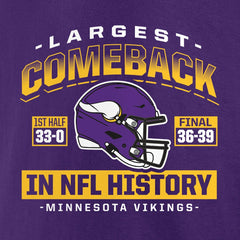 Minnesota Vikings Largest Comeback T-Shirt - Purple - NFL
