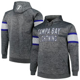 Tampa Bay Lightning Big & Tall Stripe Pullover Hoodie - Heather Charcoal | NHL Lifestyle