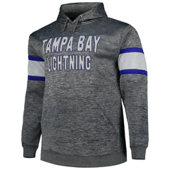 Tampa Bay Lightning Big & Tall Stripe Pullover Hoodie - Heather Charcoal | NHL Lifestyle