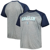 Seattle Kraken Big & Tall Logo Raglan T-Shirt - Heather Gray | NHL sale