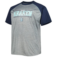 Seattle Kraken Big & Tall Logo Raglan T-Shirt - Heather Gray | NHL sale