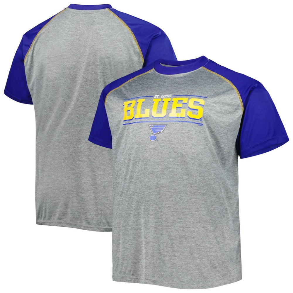 St. Louis Blues Big & Tall Logo Raglan T-Shirt - Heather Gray | NHL discount