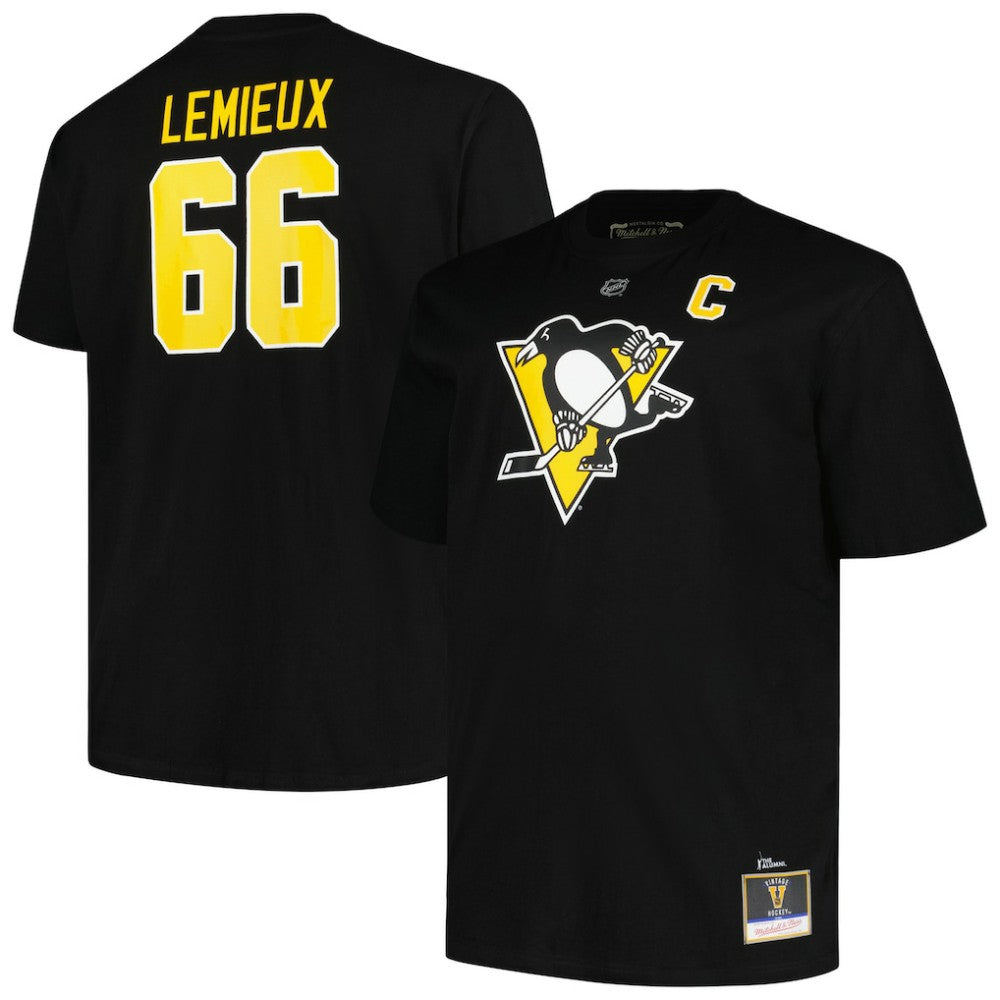 Mario Lemieux Pittsburgh Penguins Mitchell & Ness Big & Tall Name & Number T-Shirt - Black | NHL Lifestyle