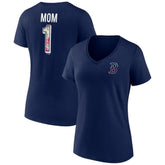 Boston Red Sox Women's Team Logo Mother's Day V-Neck T-Shirt Outlet