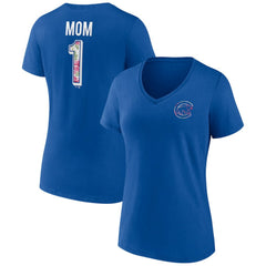 Chicago Cubs Women's Team Logo Mother's Day V-Neck T-Shirt Online