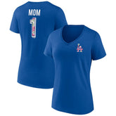 Los Angeles Dodgers Women's Team Logo Mother's Day V-Neck T-Shirt for sale