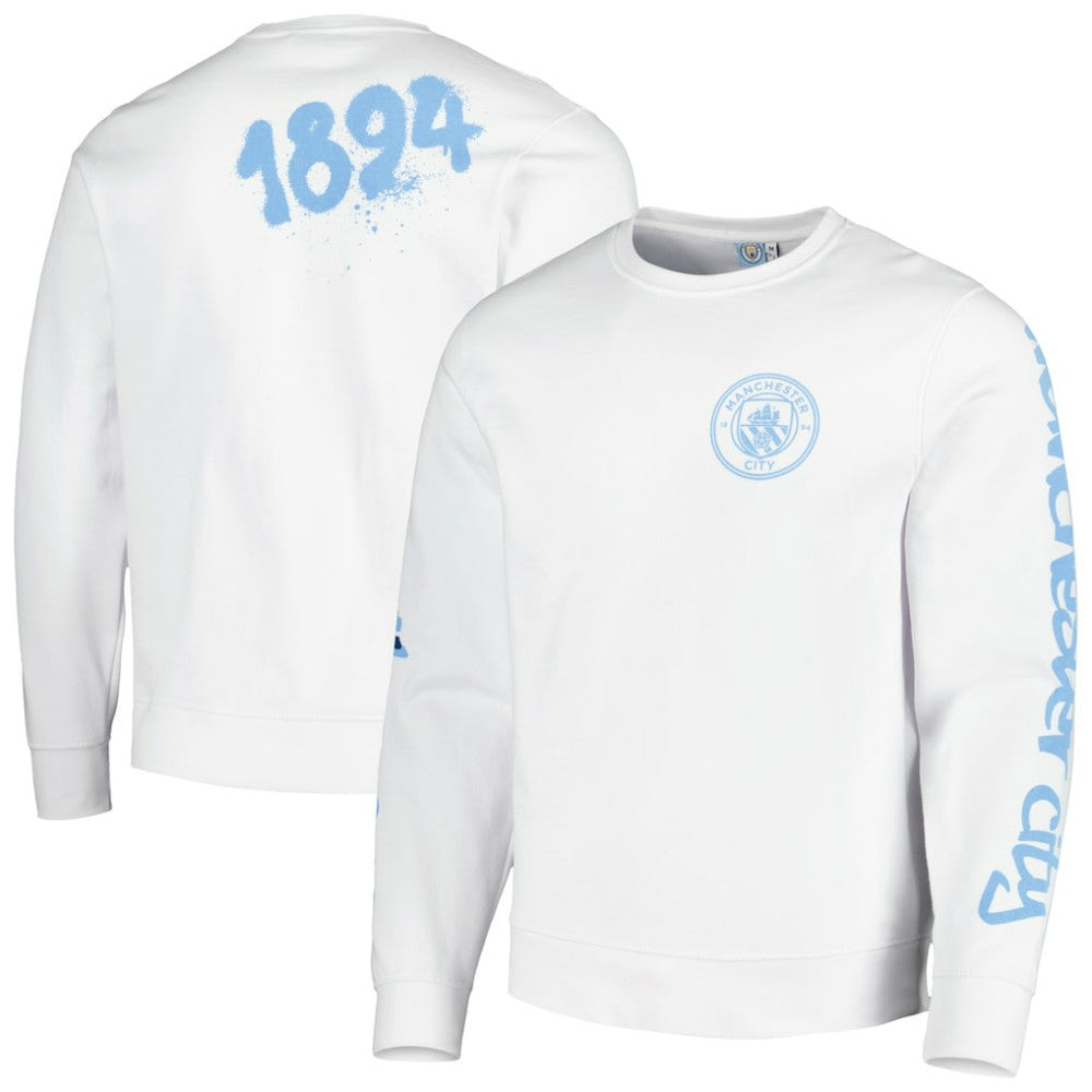 Manchester City Graffiti Pullover Sweatshirt White