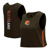 Cleveland Browns Pro Standard Women's Ombre Wordmark Classic Cropped Tank Top - Brown - NFL