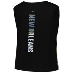 New Orleans Saints Pro Standard Women's Ombre Wordmark Classic Cropped Tank Top - Black - NFL