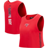 Tampa Bay Buccaneers Pro Standard Women's Ombre Wordmark Classic Cropped Tank Top - Red - NFL