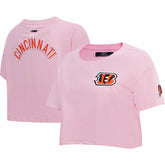 Cincinnati Bengals Pro Standard Women's Cropped Boxy T-Shirt - Pink - NFL