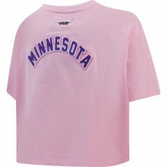 Minnesota Vikings Pro Standard Women's Cropped Boxy T-Shirt - Pink - NFL