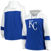 Kansas City Royals Women's Plus Size Colorblock Pullover Hoodie for sale