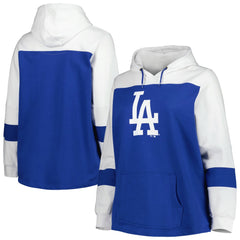 Los Angeles Dodgers Women's Plus Size Colorblock Pullover Hoodie for sale