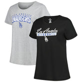 Los Angeles Dodgers Profile Women's Plus Size T-Shirt Combo Pack Online
