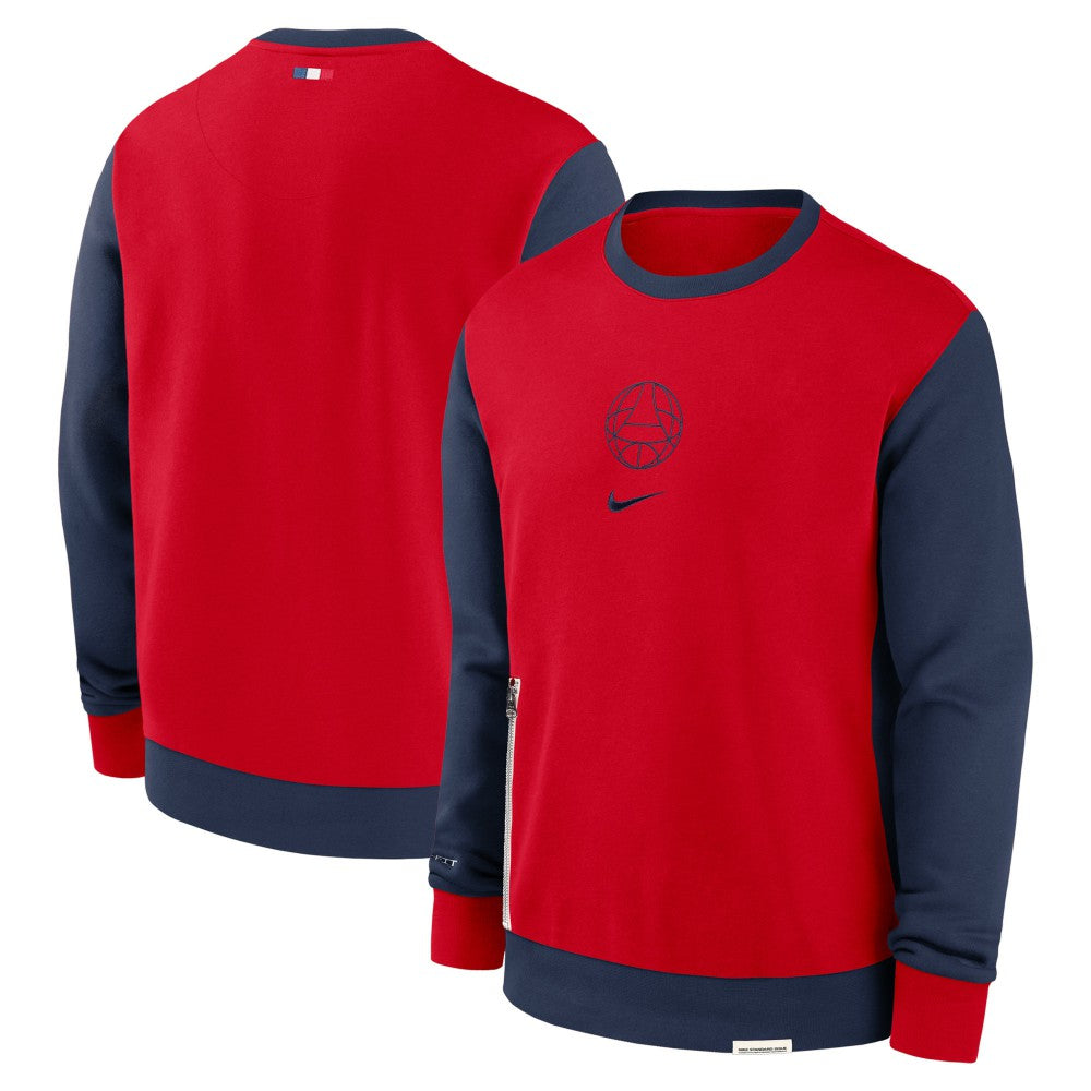 Nike - Paris Saint-Germain 2023/24 Standard Issue Travel Performance Pullover Sweatshirt - Red