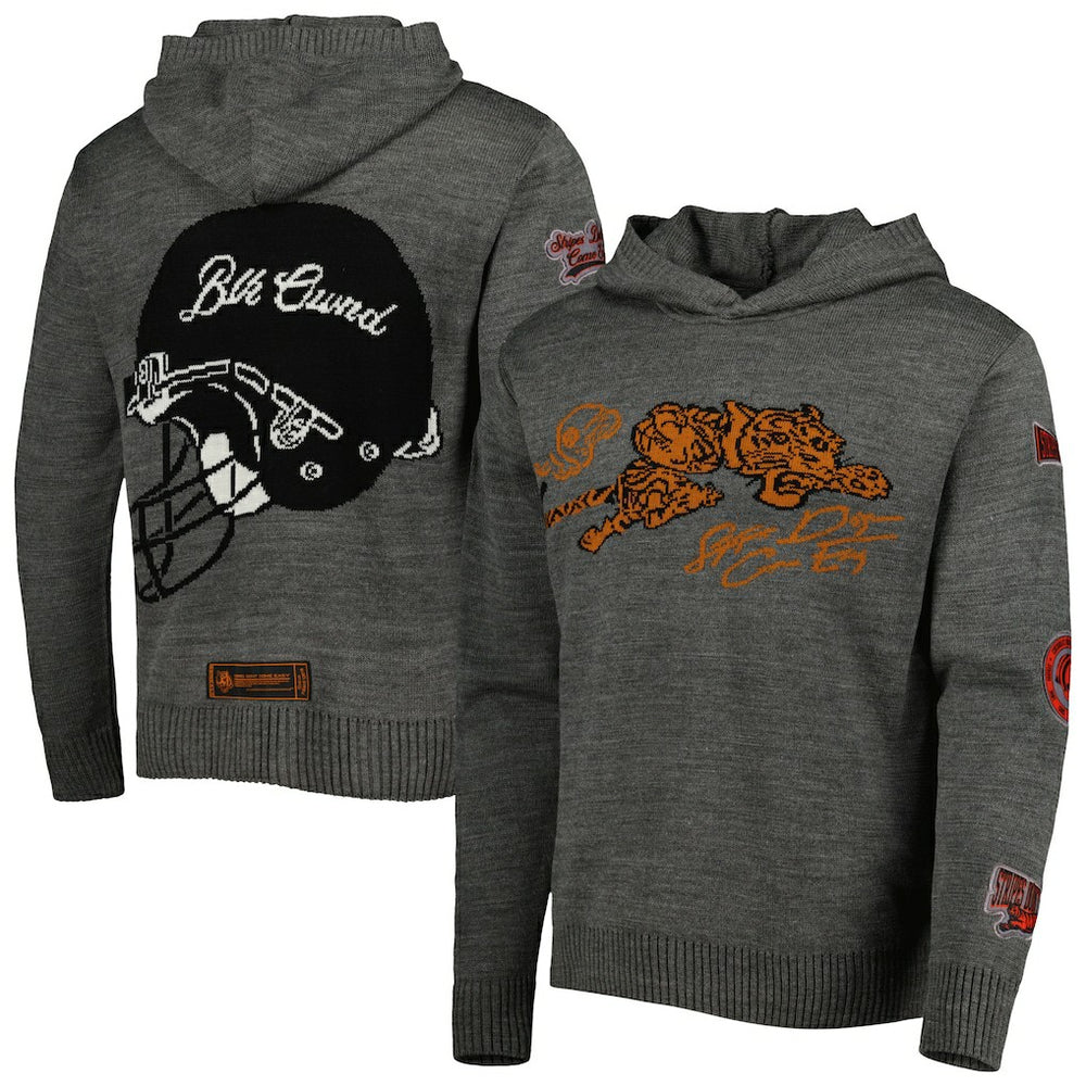 Cincinnati Bengals x BlaCkOWned Stripes Don't Come Easy Pullover Hoodie - Gray - NFL
