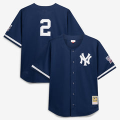 Derek Jeter New York Yankees Mitchell & Ness Cooperstown Collection Mesh Batting Practice Button-Up Jersey Outlet