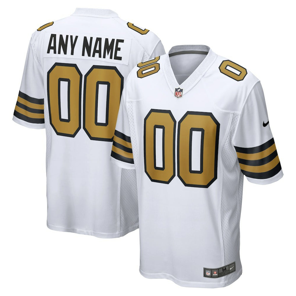 New Orleans Saints Alternate Custom Game Jersey - White - Nike