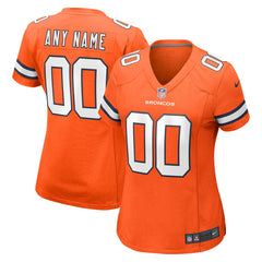 Denver Broncos Women's Alternate Custom Game Jersey - Orange - Nike