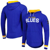 St. Louis Blues Mitchell & Ness Legendary Slub Hoodie Long Sleeve T-Shirt - Blue | NHL Clearance
