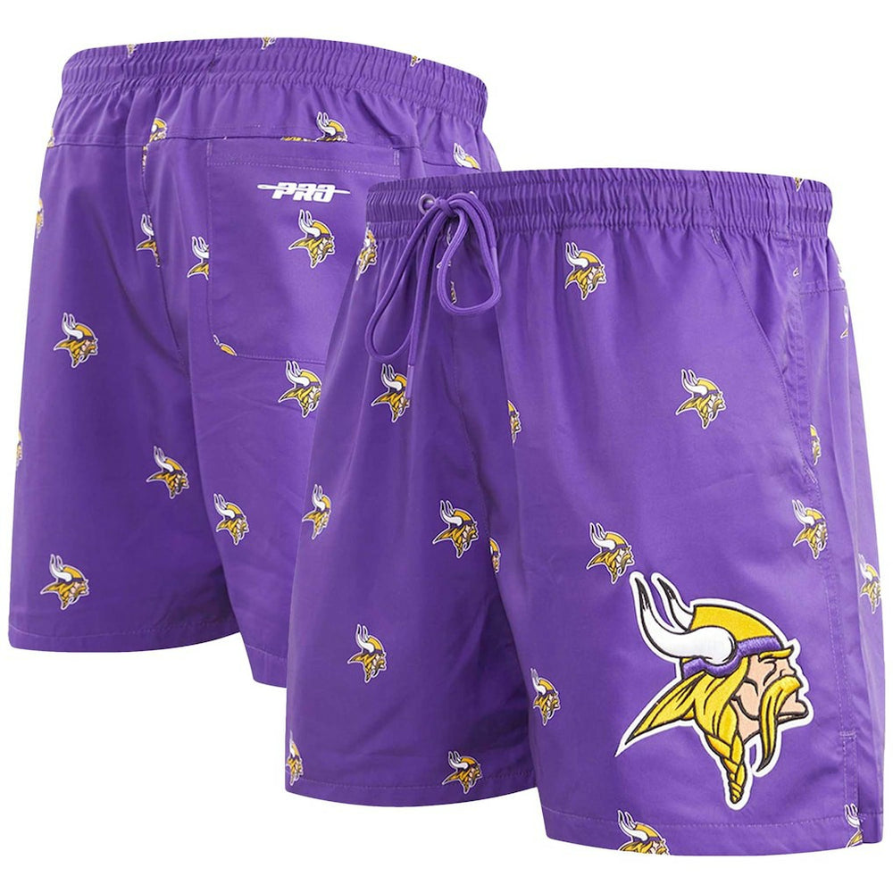Minnesota Vikings Pro Standard Allover Print Mini Logo Shorts - Purple - NFL