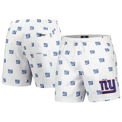 New York Giants Pro Standard Allover Print Mini Logo Shorts - White - NFL