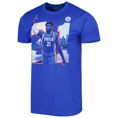 Joel Embiid Philadelphia 76ers Stadium Essentials Unisex Player Skyline T-Shirt Royal