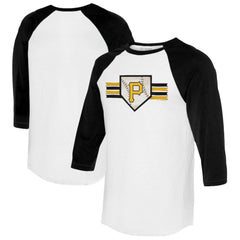 Pittsburgh Pirates Tiny Turnip Women's Base Stripe 3/4-Sleeve Raglan T-Shirt for sale
