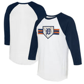 Detroit Tigers Tiny Turnip Women's Base Stripe 3/4-Sleeve Raglan T-Shirt Sale