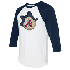 Atlanta Braves Tiny Turnip Women's Baseball Bow 3/4-Sleeve Raglan T-Shirt Discount