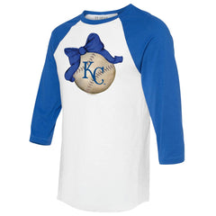 Kansas City Royals Tiny Turnip Women's Baseball Bow 3/4-Sleeve Raglan T-Shirt Online
