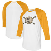 San Diego Padres Tiny Turnip Women's Baseball Cross Bats 3/4-Sleeve Raglan T-Shirt Online