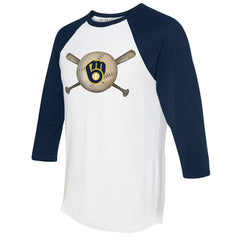 Milwaukee Brewers Tiny Turnip Women's Baseball Cross Bats 3/4-Sleeve Raglan T-Shirt Online