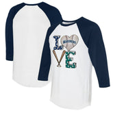 Seattle Mariners Tiny Turnip Women's Baseball Love Raglan 3/4-Sleeve T-Shirt Discount
