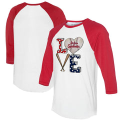 St. Louis Cardinals Tiny Turnip Women's Baseball Love Raglan 3/4-Sleeve T-Shirt Online
