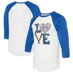 Toronto Blue Jays Tiny Turnip Women's Baseball Love Raglan 3/4-Sleeve T-Shirt for sale