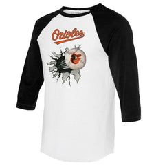 Baltimore Orioles Tiny Turnip Women's Baseball Tear 3/4-Sleeve Raglan T-Shirt for sale