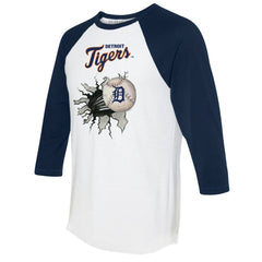 Detroit Tigers Tiny Turnip Women's Baseball Tear 3/4-Sleeve Raglan T-Shirt Online