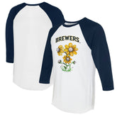Milwaukee Brewers Tiny Turnip Women's Blooming Baseballs 3/4-Sleeve Raglan T-Shirt Near Me