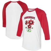 Cincinnati Reds Tiny Turnip Women's Blooming Baseballs 3/4-Sleeve Raglan T-Shirt Sale