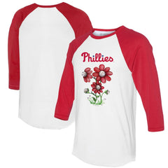 Philadelphia Phillies Tiny Turnip Women's Blooming Baseballs 3/4-Sleeve Raglan T-Shirt Discount