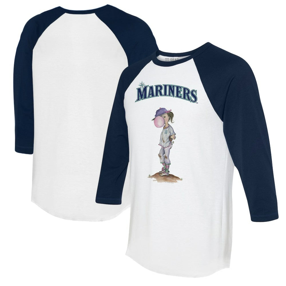 Seattle Mariners Tiny Turnip Women's Bubbles 3/4-Sleeve Raglan T-Shirt Outlet