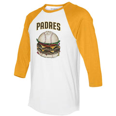 San Diego Padres Tiny Turnip Women's Burger 3/4-Sleeve Raglan T-Shirt Online