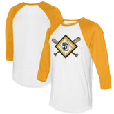 San Diego Padres Tiny Turnip Women's Diamond Cross Bats 3/4-Sleeve Raglan T-Shirt Discount